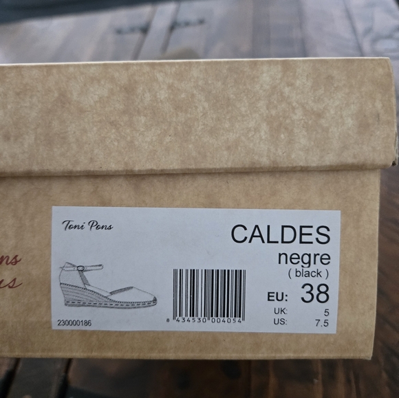 Toni Pons Caldes Black Jute wedge espadrilles with buckle. Size 7.5. New. - Picture 7 of 7